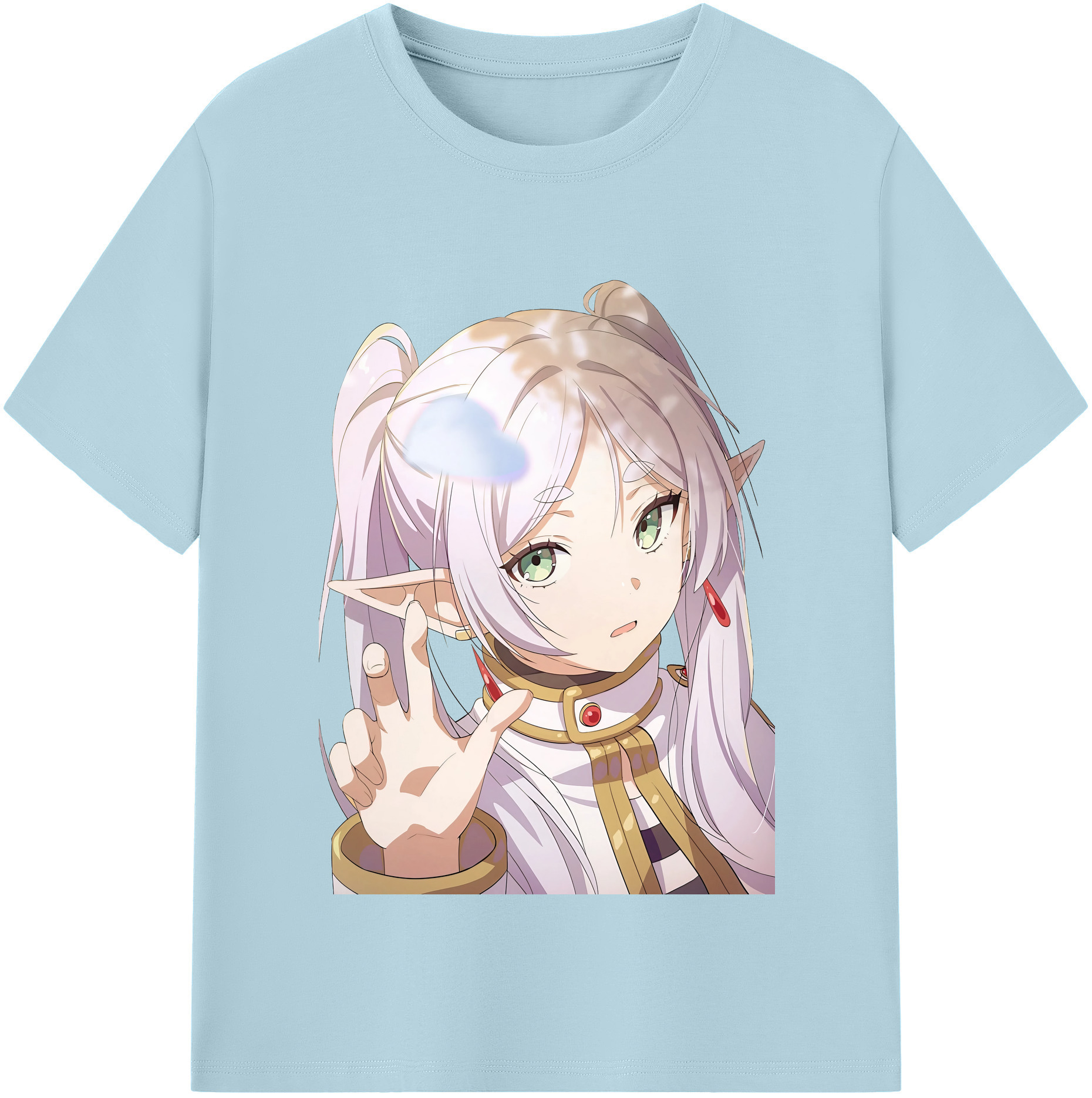 （画像用） 葬送のフリーレン Frieren 綿100％半袖Tシャツ（フロントプリント）
